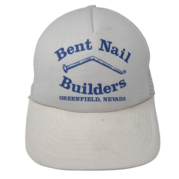 Bent Nail Builders Greenfield Nevada Trucker Cap White OS Adjustable Winner - Picture 1 of 9